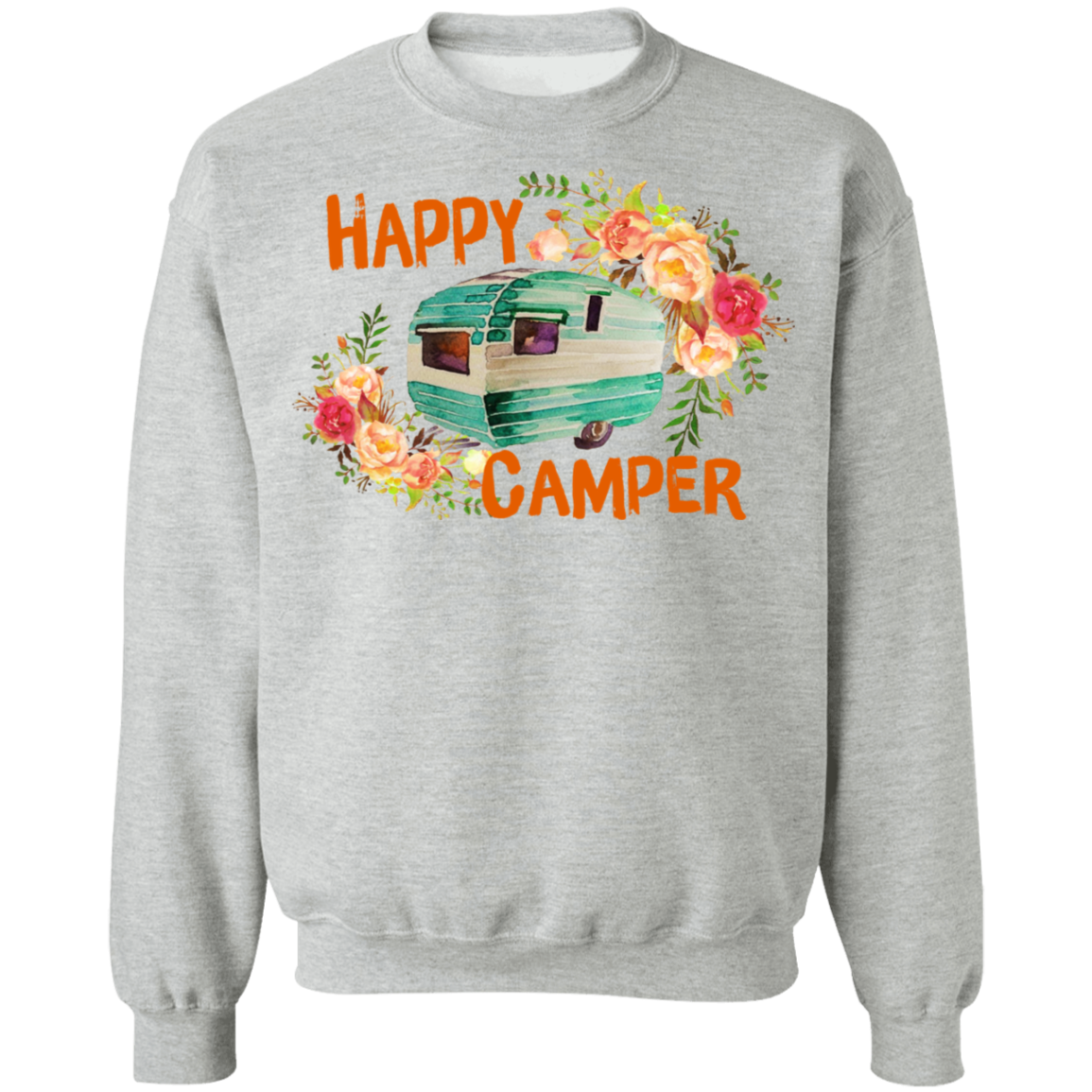 Happy Camper - byPhuc Crewneck Pullover Sweatshirt