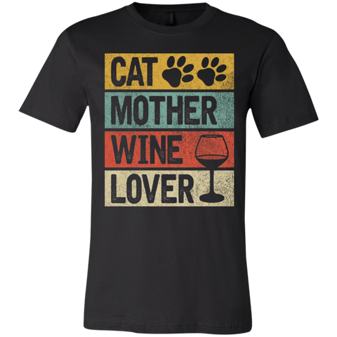 Cat Mother Wine Lover Unisex Jersey Short-Sleeve T-Shirt