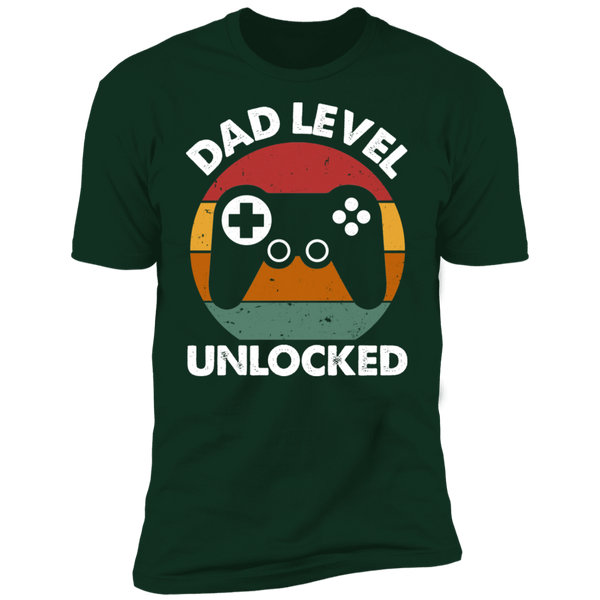 Dad Level Unlocked Premium Short Sleeve T-Shirt