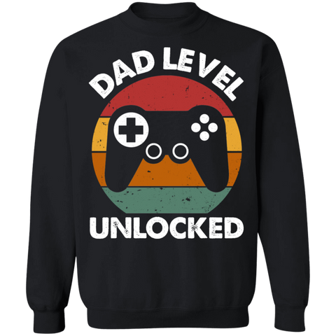 Dad Level Unlocked Crewneck Pullover Sweatshirt - V1