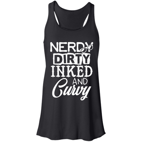 Inked Nerdy and Curvy Flowy Racerback Tank