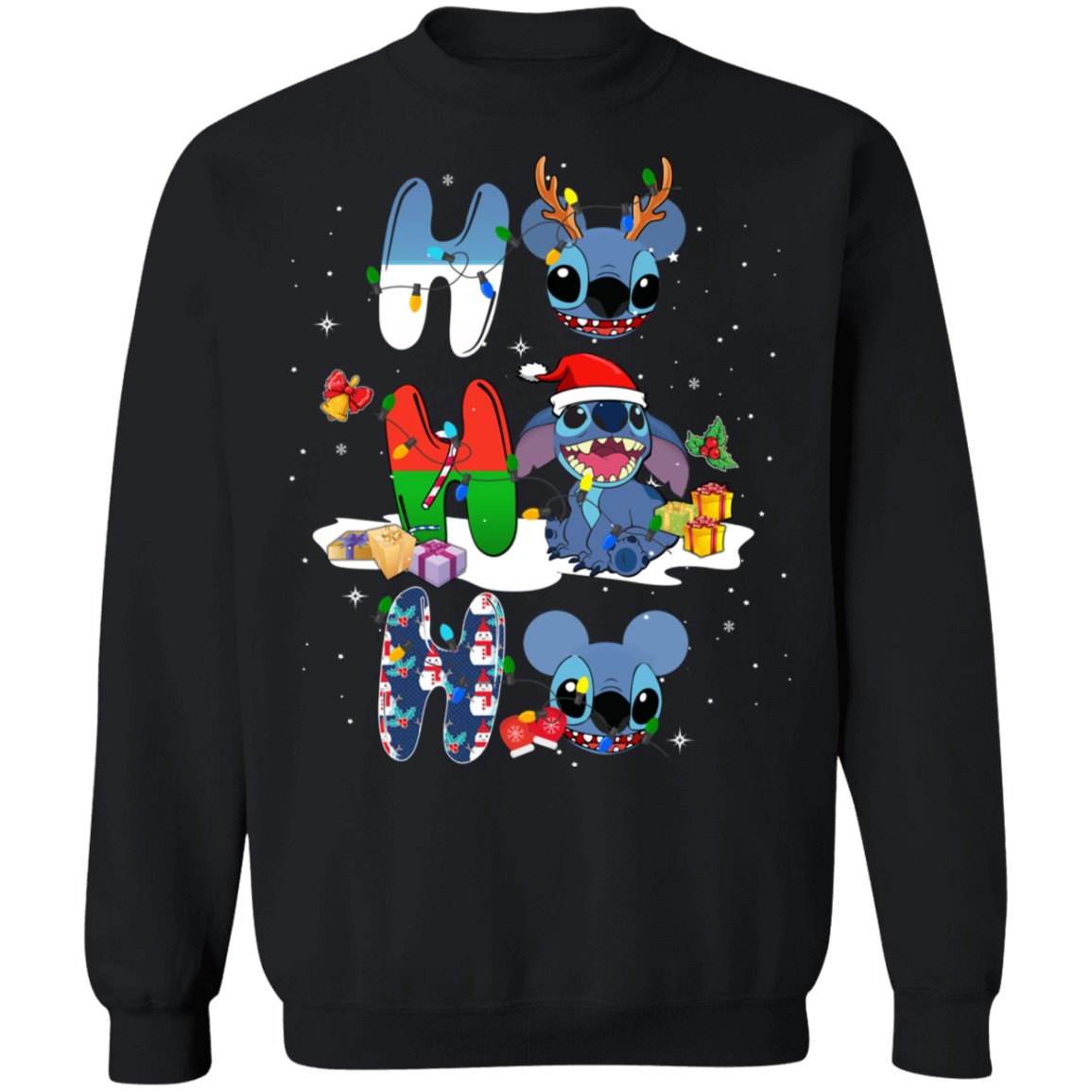 Hohoho Stitch V1 Crewneck Pullover Sweatshirt