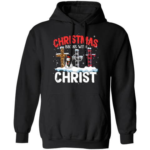 Christmas Begins With Christ Pullover Hoodie