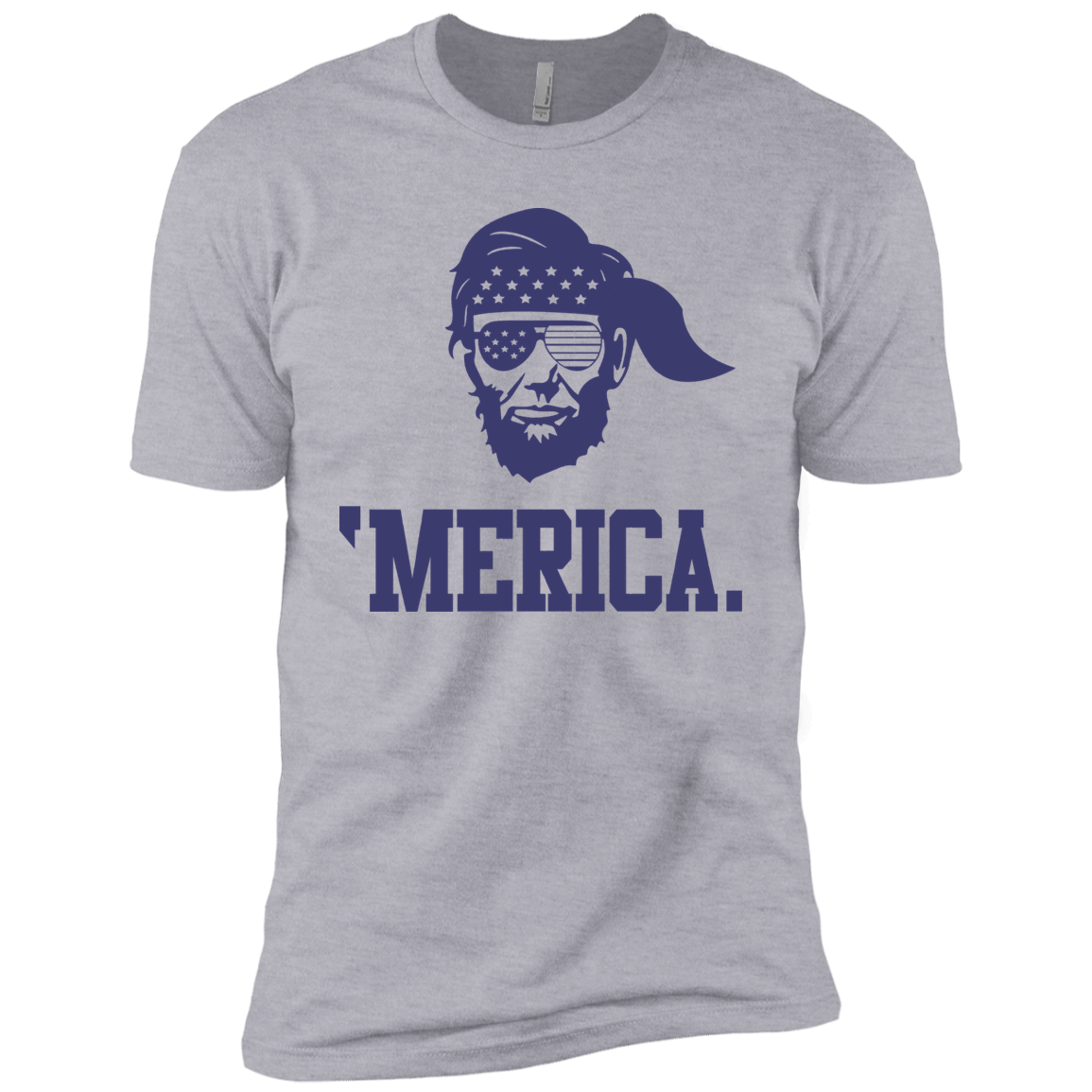 Abraham Lincoln 'Merica Blue Premium Short Sleeve T-Shirt