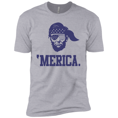 Abraham Lincoln 'Merica Blue Premium Short Sleeve T-Shirt