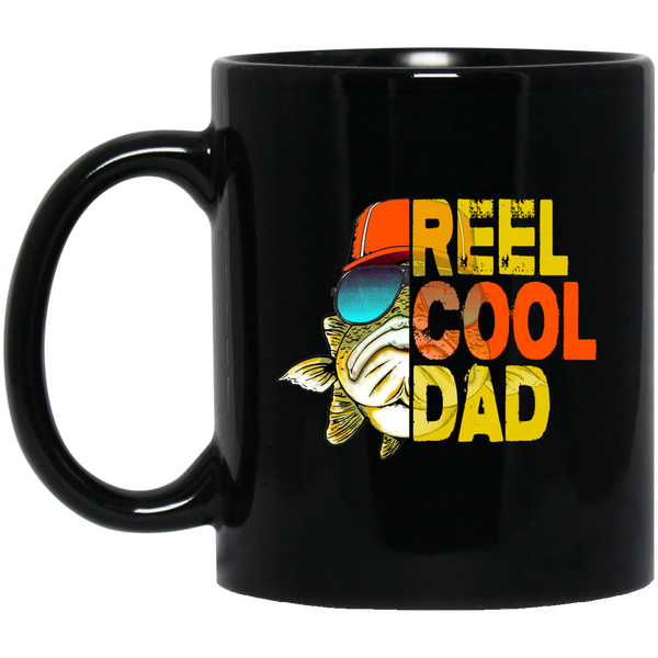 Reel Cool Dad Black Mug