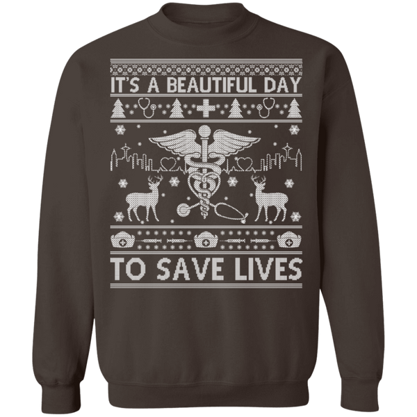 It's A Beautiful Life To Save Life Crewneck Pullover Sweatshirt - V1