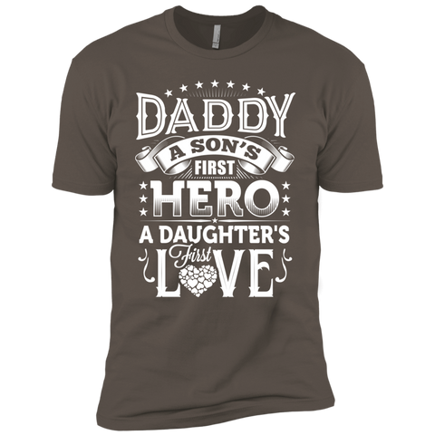 Daddy A Son's First Hero A Daughter's First Love Premium Short Sleeve T-Shirt