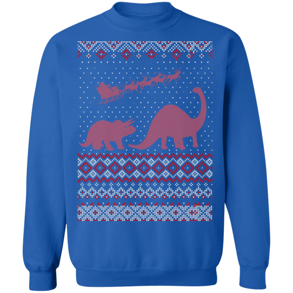 Santa Dinosaur Crewneck Pullover Sweatshirt - V1