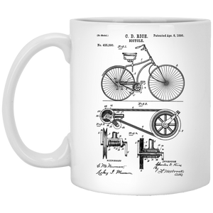 1890 Bicycle Patent White Mug