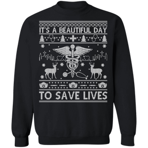 It's A Beautiful Life To Save Life Crewneck Pullover Sweatshirt - V1