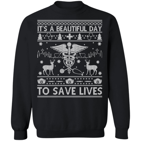 It's A Beautiful Life To Save Life Crewneck Pullover Sweatshirt - V1