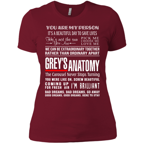 Grey's Anatomy Sayings Ladies T-Shirt