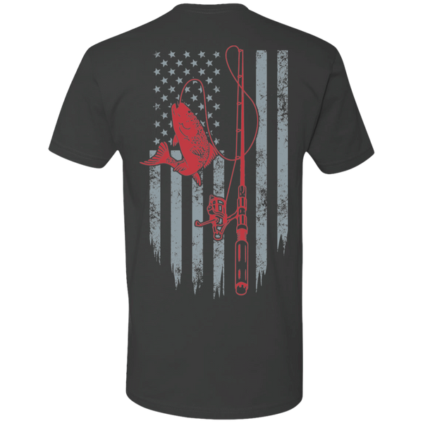 American Fishing Flag (Back Printing ) Premium Short Sleeve T-Shirt