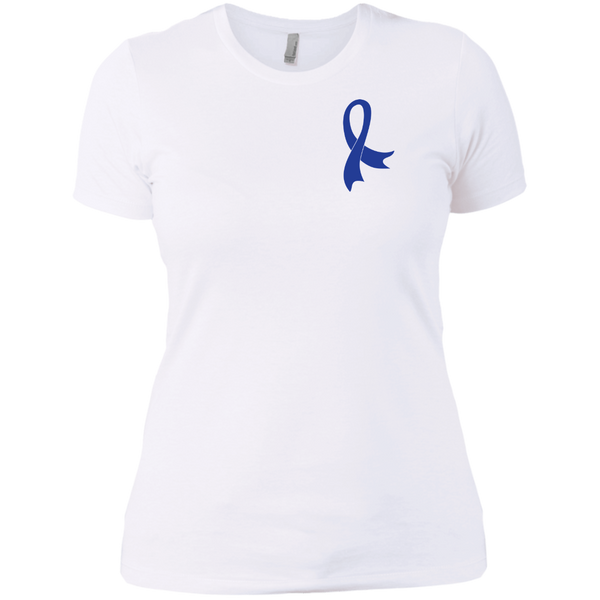 Colon Cancer Awareness With American Flag Ladies T-Shirt