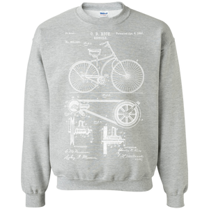 1890 Bicycle Patent Crewneck Pullover Sweatshirt