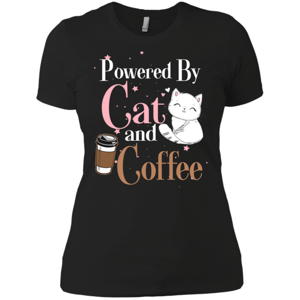 Powered By Cat and Coffee Ladies' Boyfriend T-Shirt