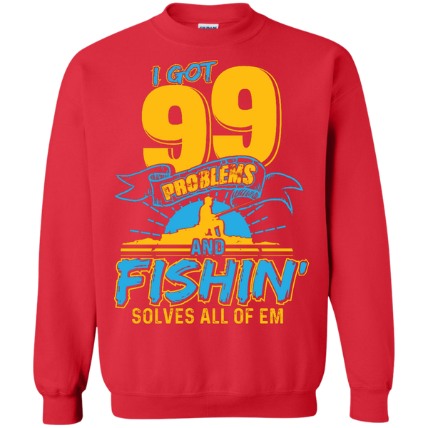 Fishing Solve all of The Problems Crewneck Pullover Sweatshirt | 40001SW