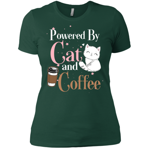Powered By Cat and Coffee Ladies' Boyfriend T-Shirt