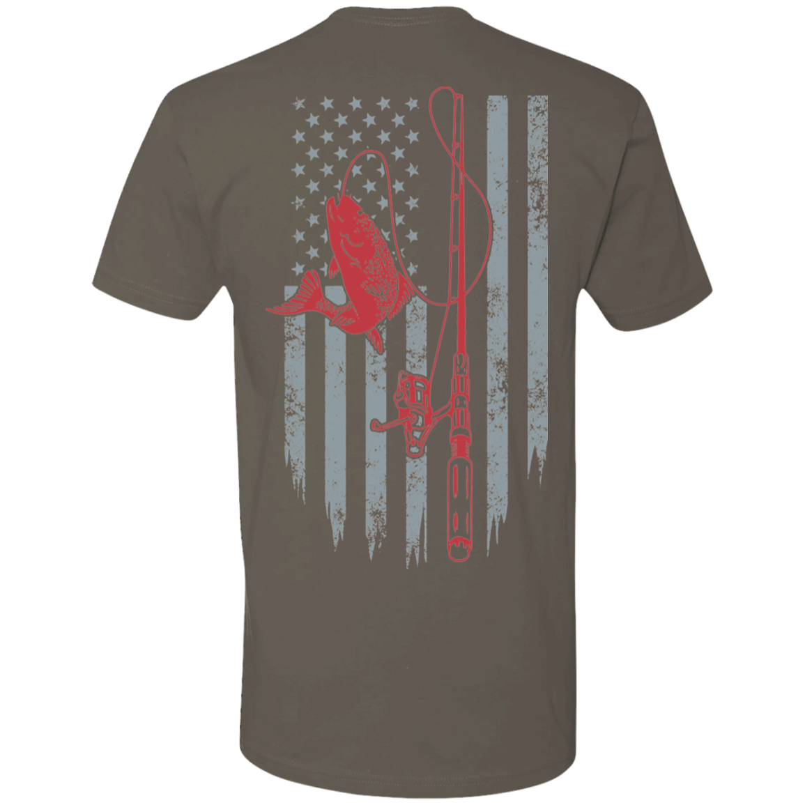 American Fishing Flag (Back Printing ) Premium Short Sleeve T-Shirt