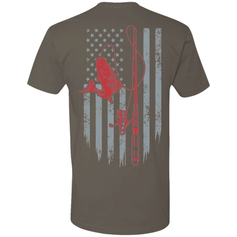 American Fishing Flag (Back Printing ) Premium Short Sleeve T-Shirt