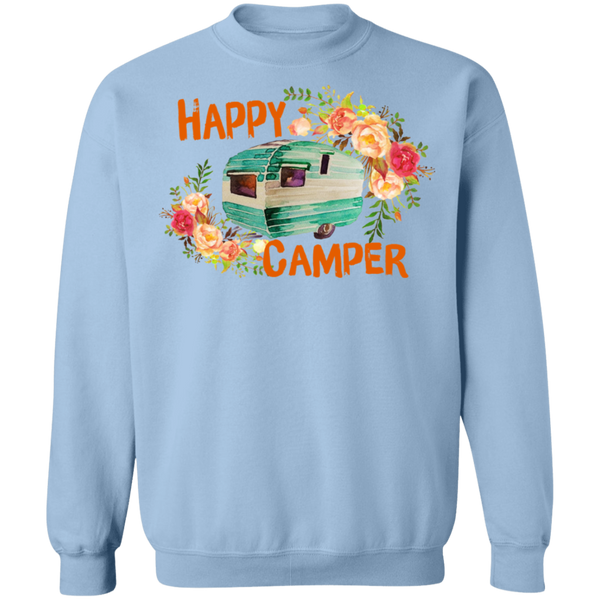 Happy Camper - byPhuc Crewneck Pullover Sweatshirt
