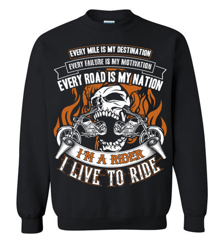 Biker I Live To Ride Sweatshirt - TS